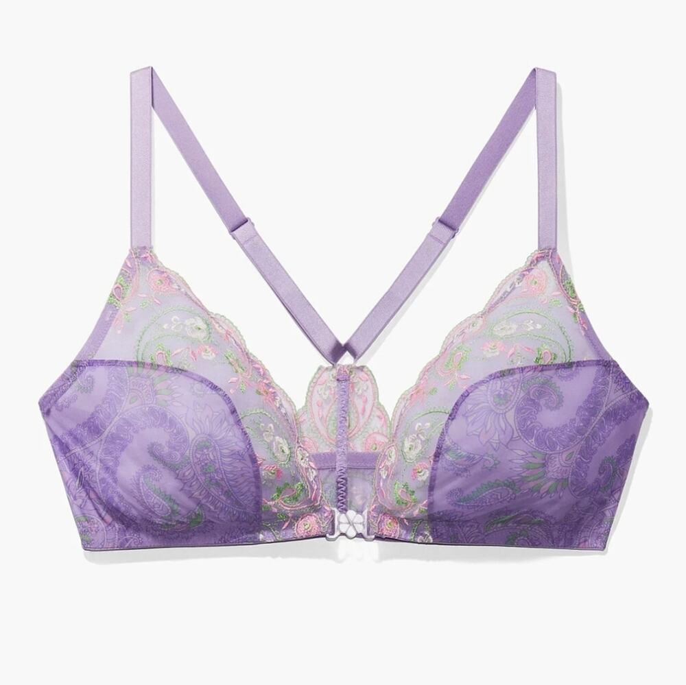 NWT Savage X Fenty Bohemian Paisley Bralette - Purple Lavender - Plus Size 1X